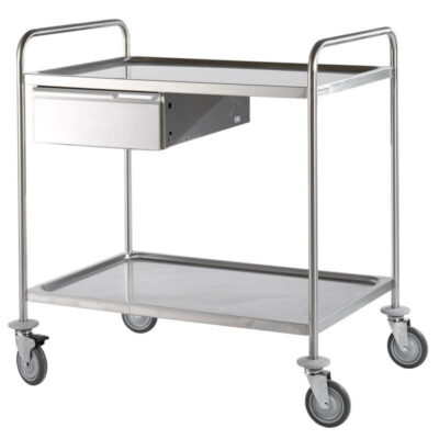 Service trolley with 2 shelves and 1 drawer