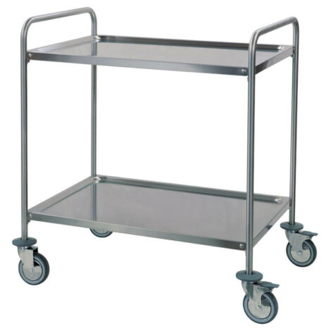 Service Trolley with 2 shelves with raised edges