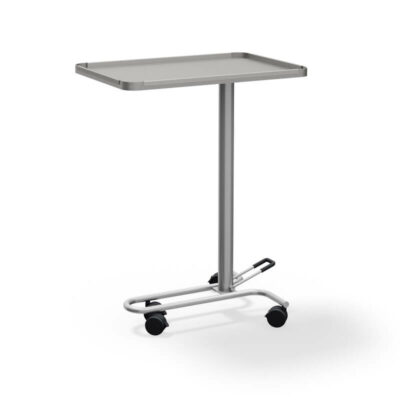 Pedal operated stainless steel screw lock Mayo table 50kg load capacity