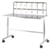 Stainless steel procedure table with overbridge