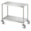 Instrument trolley with 2 flat shelves