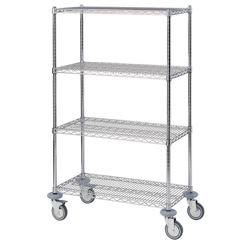 MOSYS mobile shelving unit with 4 shelves