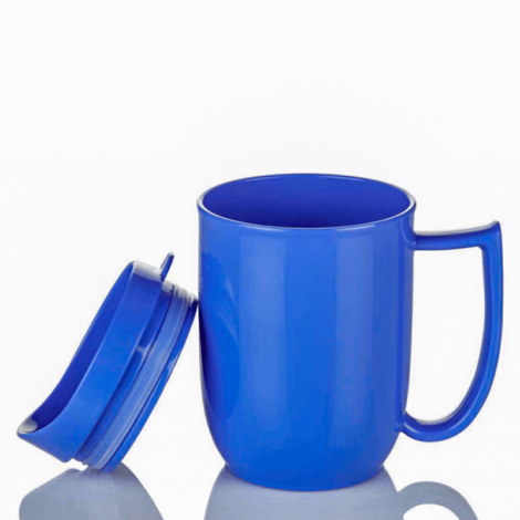 Dining Mug with Lid Blue