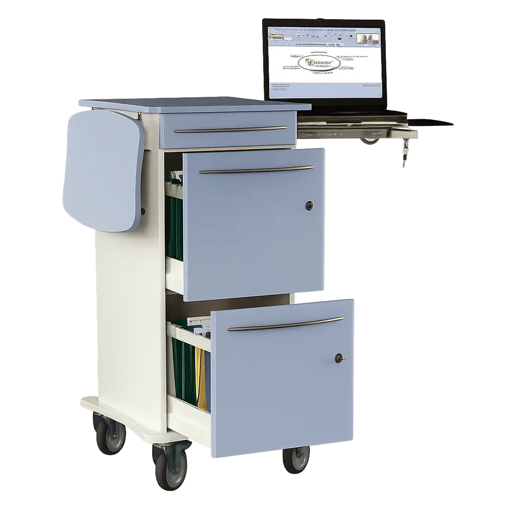 Medical Notes Trolley - 2 Suspension Filing Drawers + Notebook Drawer