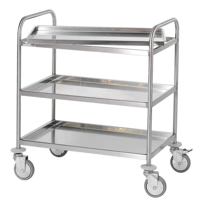 Stainless Steel Service Trolley with 3 shelves